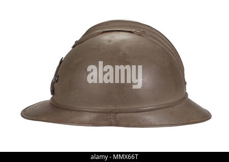 Französischer Helm WW 1 Periode Stockfoto