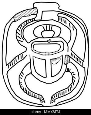 42.83 Anonym (Ägyptischen). 'Herz Skarabäus mit Verstorbenen verehrenden Osiris", 1292-1186 BC. steatit Infill, Unterseite eventuell in auri Pigment bedeckt war. Walters Art Museum (42.83): Von Henry Walters, 1930 erworben. Ägyptischer Herzen Skarabäus mit Verstorbenen verehrenden Osiris - Walters 4283 - Eindruck Stockfoto