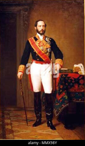 . Español: Retrato del General Juan Prim y Prats (1814-1870), Que llegó a ser Presidente del Consejo de Ministros de España, Conde de Reus, Marqués de los Castillejos y vizconde del Bruch. Fue asesinado en Madrid en 1870. . 19. El General Juan Prim y Prats Stockfoto