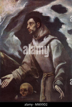 Englisch: die Ekstase des Heiligen Franziskus von Assisi. Polski: Ekstaza? w. Franciszka z Asy? u. ca. 1580. El Greco - die Ekstase des Hl. Franziskus - WGA 10458 Stockfoto