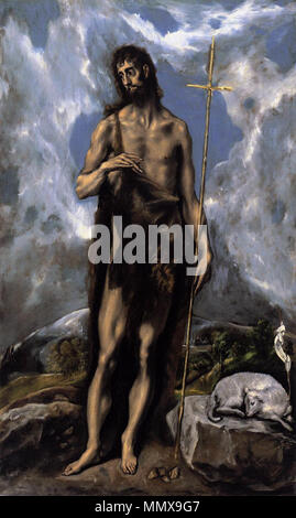 Der heilige Johannes der Täufer. um 1600. El Greco - St. Johannes der Täufer - WGA 10548 Stockfoto
