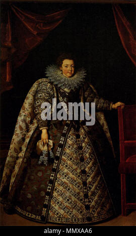 Englisch: Elisabeth von Frankreich. 1615. Elisabeth von Frankreich von Frans Pourbus (Galleria Palatina) Stockfoto