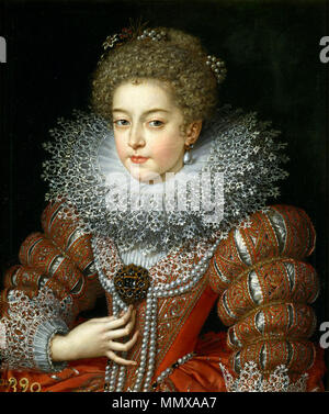 Christine von Frankreich (1606-1663). 17. Jahrhundert. Elisabeth von Frankreich von Frans Pourbus (Prado) 2 Stockfoto