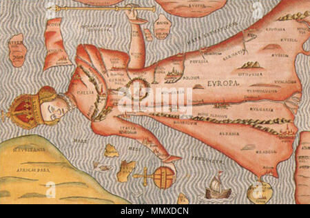 Latein: Europa Prima Pars Terrae in Forma Virginis. 1582. Heinrich Bünting (1545 - 1606) Alternative Namen Buntingus, Bunting, Pendingius Beschreibung deutscher Theologe, Geograph und Chronist Datum der Geburt / Tod 1545 vom 30. Dezember 1606 Ort der Geburt / Todes Hannover Hannover Authority control: Q 99420 VIAF:?:? ISNI 32300072 0000 0000 6629 7135 ULAN:?? n 500356041 LCCN: 83050505 NLA:? 36216895 WorldCat Europa als Reichskoenigin - Heinrich Buenting, Initrearium Sacrae Schrift, 1588 448 x 295 Stockfoto