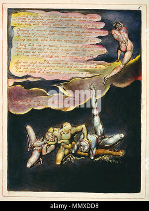 . Platte aus Europa eine Prophezeiung, kopieren K, in der Sammlung des Fitzwilliam Museum, Cambridge University. . Zuerst Gedruckt 1794. William Blake (1757 - 1827) Alternative Namen W. Blake; Uil" iam Bleik Beschreibung britische Maler, Dichter, Schriftsteller, Theologe, Sammler und Graveur Geburtsdatum / Tod 28. November 1757 12. August 1827 Ort der Geburt / Todes Broadwick Street Charing Cross Standort London Authority control: Q 41513 VIAF:?:? ISNI 54144439 0000 0001 2096 135 X ULAN:?? n 500012489 LCCN: 78095331 NLA:? 35019221 WorldCat Europa eine Prophezeiung kopieren K Platte 05. Stockfoto