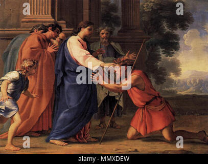 Englisch: Christus der Heilung des blinden Mannes. Die erste Hälfte des 17. Jahrhunderts. Eustache Le Sueur003 Stockfoto