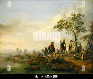 Falkner Rückkehr von der Jagd. zwischen 1658 und 1660. Falconers-Return-Home-aus-dem-Jagd, -1658-60 - Groß Stockfoto