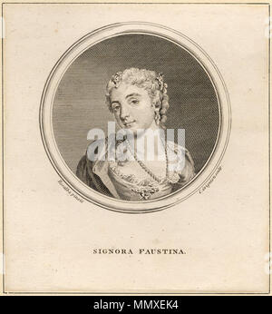 Faustina Bordoni (1697-1781), italienische Opernsängerin.. ca. 1760 - 1790. Faustina Bordoni (Charles Grignion nach Rosalba Carriera) Stockfoto