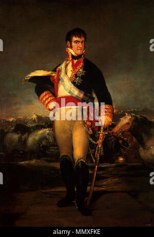 Spanisch: Fernando VII, Ante un campamento Ferdinand VII. im Camp. ca. 1814. Fernando VII. Stockfoto
