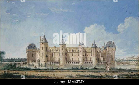 Français: Vue du Château de La Ferté-Vidame avant 1750. Erste Hälfte des 18. Jahrhunderts. Fertevidame Stockfoto