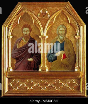 1а Ugolino di Nerio. STS Bartholomäus und Andrew 1324-25.London NG Stockfoto