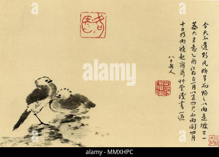 . Englisch: ein Gemälde von Bada Shanren. 26. Juli 2005 (Tag in zh Hochgeladen - Wikipedia). Bada Shanren (1626-1705) Alternative Namen Geburt Name: Zhu Da?? Beschreibung Chinesische Maler und kalligraph Datum der Geburt / Tod 1626 1705 Ort der Geburt Nanchang Authority control: Q 198097 VIAF:?:? ISNI 17289562 0000 0000 8096 4088 ULAN:?? n 500328541 LCCN: 82113932 NLA:? 36613042 WorldCat Bild erstellt von tiangong 83 21 11 1 - Bada Shanren Stockfoto