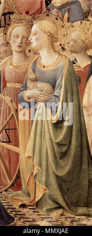 . Detail Krönung der Jungfrau. zwischen 1434 und 1435. Fra Angelico - Krönung der Jungfrau (Detail) - WGA 0629 Stockfoto