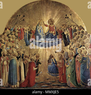 Die Krönung der Jungfrau. zwischen 1434 und 1435. Fra Angelico - Die Krönung der Jungfrau Maria - WGA 0630 Stockfoto