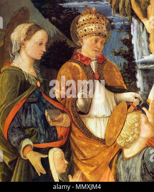 Madonna della Cintola (Detail). Zwischen 1455 und 1465. Fra Filippo Lippi - Madonna della Cintola (Detail) - WGA 13251 Stockfoto