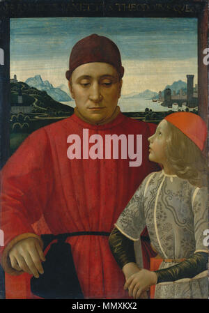 Francesco Sassetti (1421 - 1490) und sein Sohn Teodoro. ca. 1488. Francesco Sassetti ghirlandaio Stockfoto