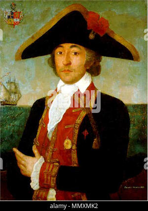 . Español: Retrato del Marino español Francisco Javier de Winthuysen y Pineda (1747-1797), Que fue Jefe de escuadra de la Real Armada Española y Caballero de la Orden de Santiago. Murió en La Batalla del Cabo de San Vicente, librada En 1797. Francisco Javier de Winthuysen y Pineda. 18. Francisco Javier de Winthuysen y Pineda (Museo Naval de Madrid) Stockfoto