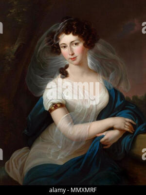 Englisch: Bildnis einer Dame von Viena Polski: Portret Damy z Wiednia. ca. 1815. Franciszek Lampi - Dama (Bildnis einer Dame) Stockfoto