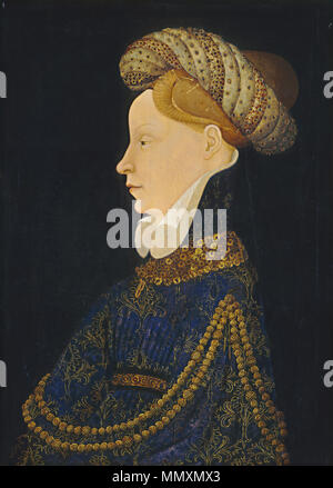 Franko-flämischen aus dem 15. Jahrhundert, Profil Porträt einer Dame,, C. 1410, Öl auf Leinwand, Andrew W. Mellon Collection Franco flämischen C. 1410 - Profil Porträt einer Dame-NGA 1937.1.23 Stockfoto