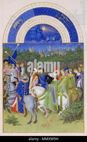 Frères Limbourg - Très Riches Heures du Duc de Berry-mois de Mai-Google Kunst Projekt Stockfoto