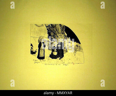 Français: Suite Volpini: Les drames de la Mer, Bretagne Català: Suite Volpini: Els drames de la Mar, Bretanya Englisch: volpini Suite: Die Dramen des Meeres, Bretagne. 1889. Gauguin-Suite Volpini K02 Ab-Portfolio Stockfoto