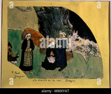 Français: Suite Volpini: Les drames de la Mer, Bretagne Català: Suite Volpini: Els drames de la Mar: Bretanya Englisch: volpini Suite: Die Dramen des Meeres: Bretagne. 1889. Gauguin-Suite Volpini K02 Aa Stockfoto