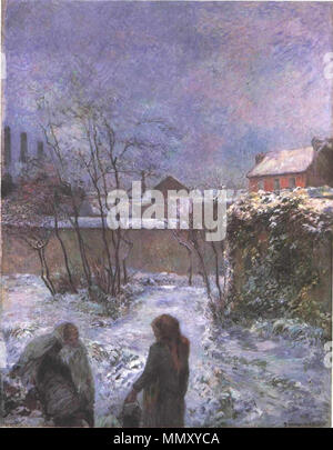 Französisch: La Neige rue Carcel II Der Garten im Winter, Rue Carcel. 1883. Gauguin - Le Jardin en hiver Stockfoto