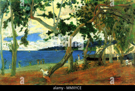 Französisch: La Rade de Saint-Pierre vue de l'anse Turin, ou Bord de Mer ich an der Küste, Martinique. 1887. Paul Gauguin 088 Stockfoto