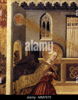 Die Verkündigung (Detail). ca. 1425. Gentile Da Fabriano - Verkündigung (Detail) - WGA 08547 Stockfoto