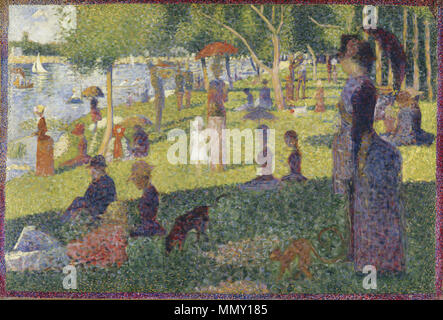 Englisch: Studie für "Ein Sonntag auf der Insel La Grande Jatte" Français: Un dimanche Après-midi à l'Île de la Grande Jatte (ÉTUDE). 1884. Georges Seurat 034 Stockfoto