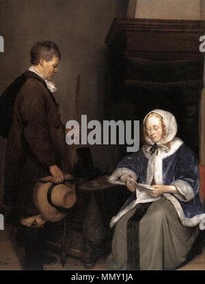 . Detail Lady lesen einen Brief. zweiten Hälfte des 17. Jahrhunderts. Gerard Ter Borch (II) - Lady lesen einen Brief (Detail) - WGA 22147 Stockfoto