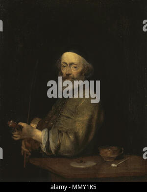 Die Geigerin. ca. 1665. Gerard Ter Borch (II) - Der Geiger - WGA 22158 Stockfoto