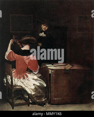 Die Musikstunde. zweiten Hälfte des 17. Jahrhunderts. Gerard Ter Borch (II) - die Musik Unterricht - WGA 22143 Stockfoto