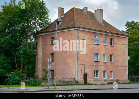 Kaliningrad, einem alten Wohnhaus auf Telman Straße Stockfoto