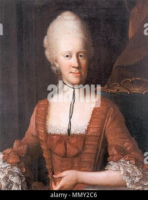 . Englisch: Porträt der Prinzessin Charlotte von Sachsen-meiningen (1751-1827), Herzogin Charlotte von Sachsen - Gotha und Altenburg. circa 1780. Charlotte Amalie von Sachsen-meiningen. Stockfoto