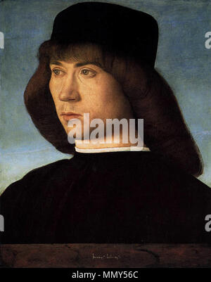 Porträt eines jungen Menschen. ca. 1500. Giovanni Bellini - Porträt eines jungen Mannes - WGA 1742 Stockfoto