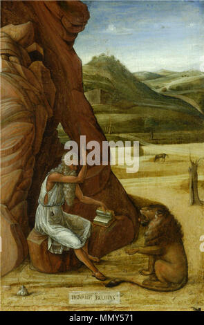 Der hl. Hieronymus in der Wüste. ca. 1450. Giovanni Bellini - San Girolamo nel Deserto - Birmingham Stockfoto