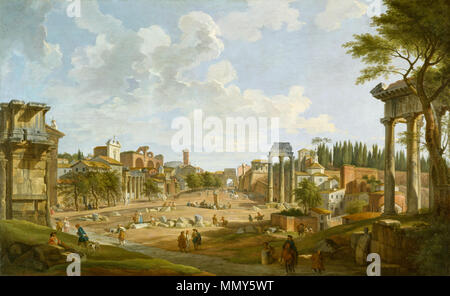 37.2366: Giovanni Paolo Panini (Italienisch, 1691-1765). "Blick auf das Forum Romanum", 1747, Öl auf Leinwand. Walters Art Museum (37.2366): Museum erwerben, 1954. Giovanni Paolo Panini - Blick auf das Forum Romanum - Walters 372366 Stockfoto