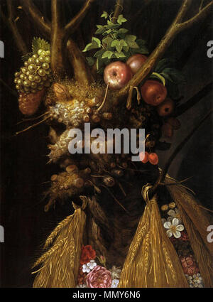 Englisch: Die Vier Jahreszeiten in einem Kopf. ca. 1590. Giuseppe Arcimboldo - Die vier Jahreszeiten in einem Kopf-WGA 00820 Stockfoto