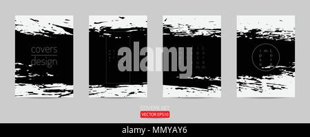 Deckt. Plakat template grunge Design. banner Vorlage für Förderung Hand gezeichnet gemalt zerkratzt Vektorgrafiken Vorlage von Grunge Abstract Stock Vektor