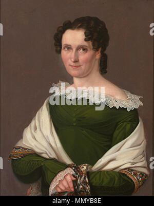 . Porträts des Bankiers Conrad Thieme und seiner Gattin Johanna Dorothea. Öl auf Leinwand. 70,5 x 56 cm. Monogrammiert und datiert von 1820. . Siehe Beschreibung. Gustav Adolf Henning Portrait Thieme Johanna Dorothea Stockfoto