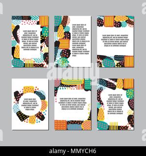 Set kreativer universal design. Zusammenfassung Hintergrund mit abstrakten Elementen. Vorlagen für Poster, Karten, Flyer, Broschüre und anderes Design. Stock Vektor