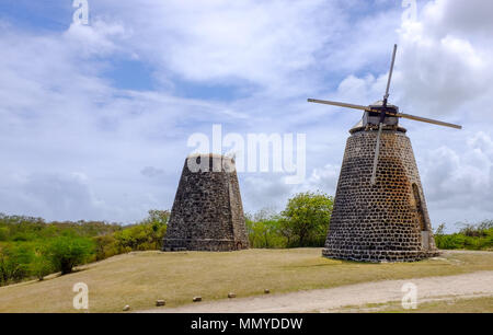 Antigua Inseln der Kleinen Antillen in der Karibik West Indies - Betty's Hope war eine Zuckerrohrplantage in Antigua und ist heute ein Museum Stockfoto