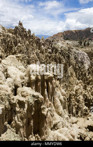 Felsformationen des Valle de la Luna in Bolivien Stockfoto