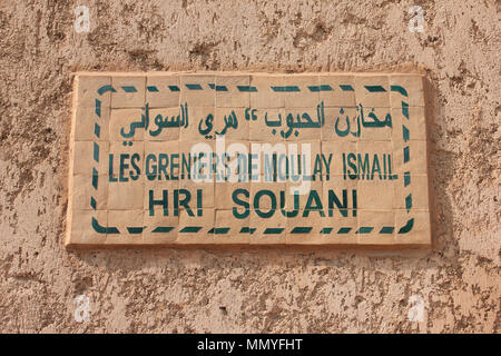 Les Greniers de Moulay Ismail Stockfoto