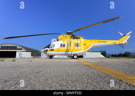 Mallorca, Spanien Mai 18 2018: PZL Swidnik W-3A Sokol Landung auf der schönen Insel in Spanien Stockfoto