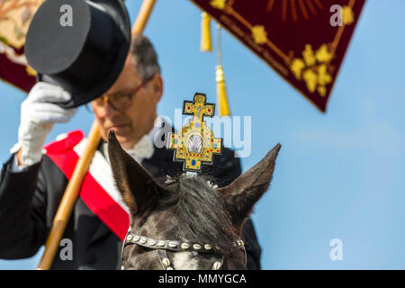 Blutritt, Weingarten, Deutschland, mit 2500 Pferden, zu Ehren eines Blut Relikt. Die Wallfahrt ist der größte Equestrian Prozession in Europa. Stockfoto