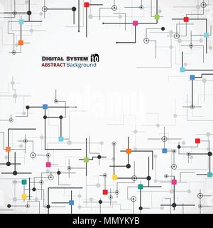 Zusammenfassung der modernen technologischen Hintergrund von Details zu den elektronischen Linien Muster. Abbildung: Vector EPS 10. Stock Vektor