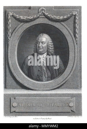 . Englisch: Albrecht von Haller (1708-1777) Nederlands: Albrecht von Haller. 1773. Hallerbause Stockfoto