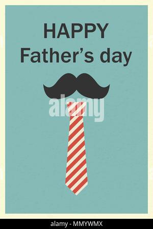 Happy Vatertag Karte vintage minimalistischen Retro Poster Stock Vektor